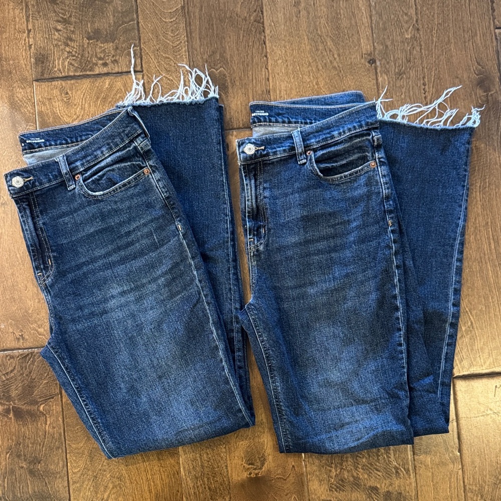 Women’s Size 10 Tall Old Navy Low Rise  Boyfriend Frayed Hem Blue Denim Jeans